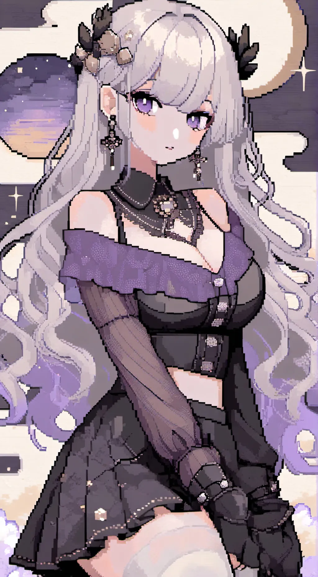 ai character: Violet background