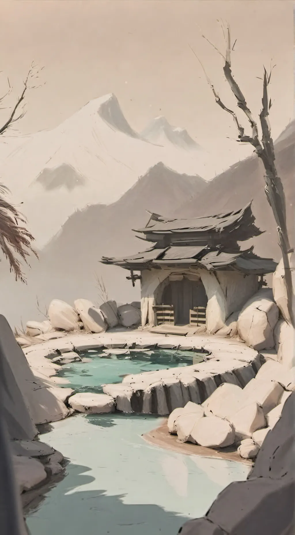 ai character: aot hot spring background