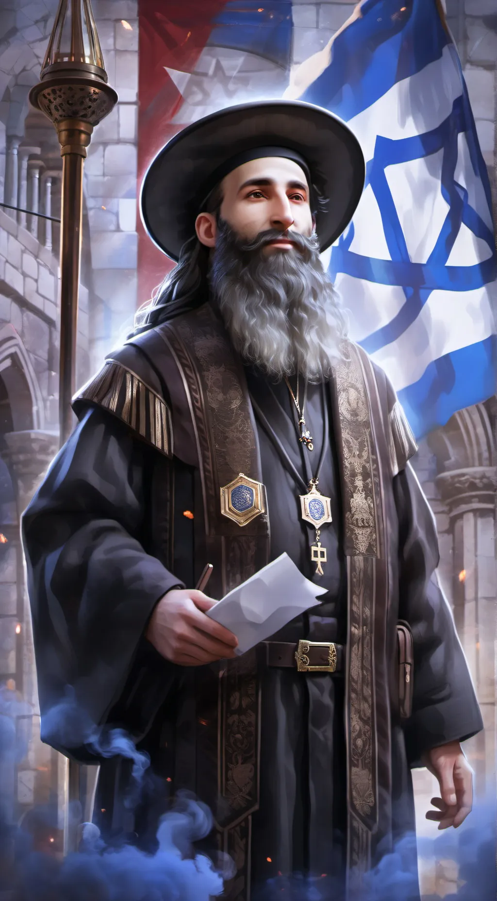 ai character: Akiva Weingarten  background