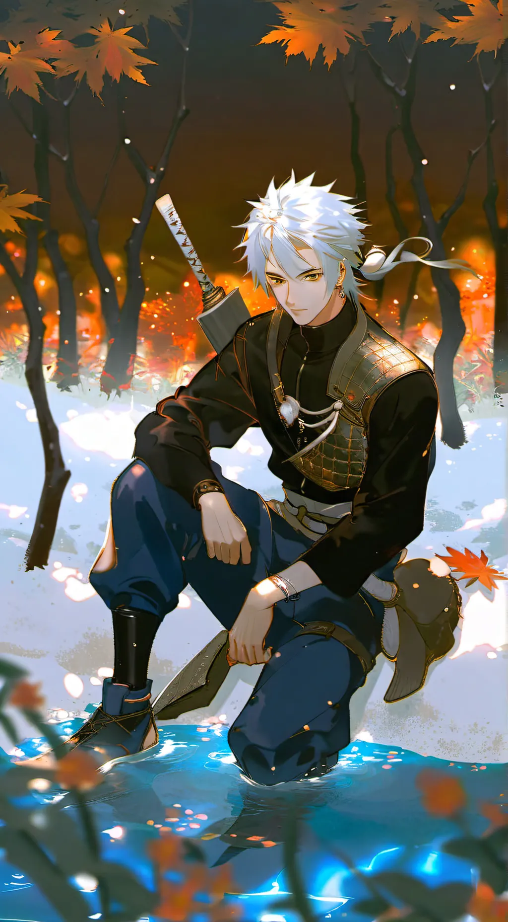 ai character: KAKASHI background