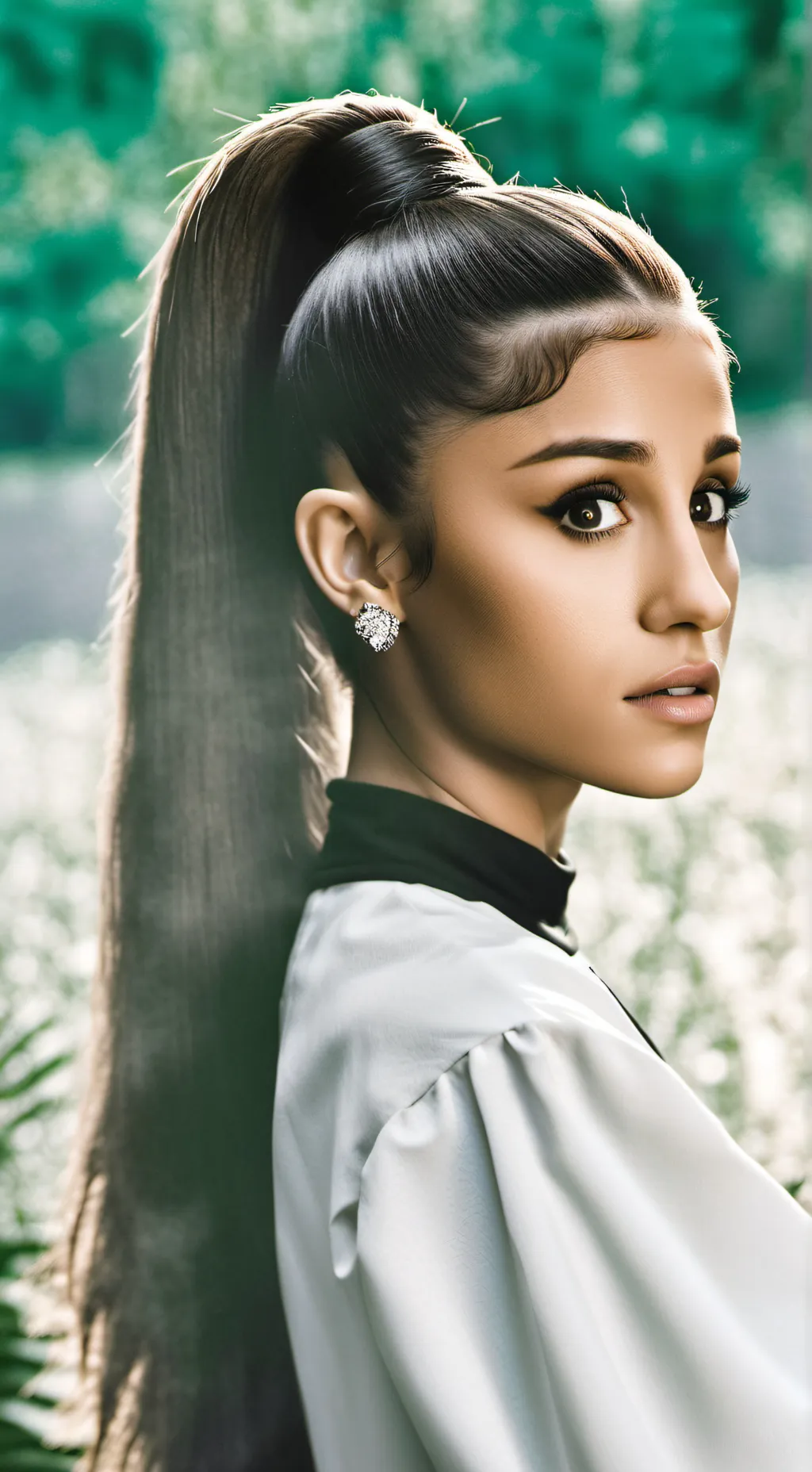 ai character: Ariana Grande background