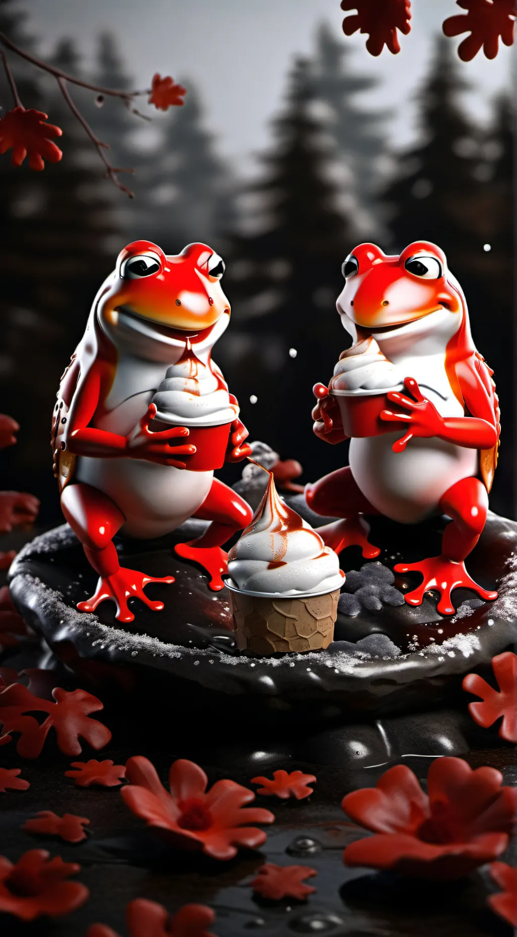 ai character: frog fun  background