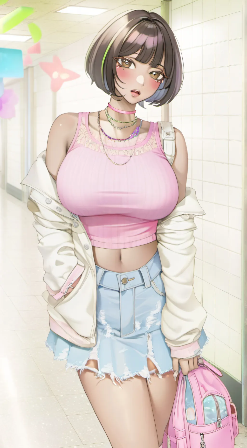 ai character: mint background
