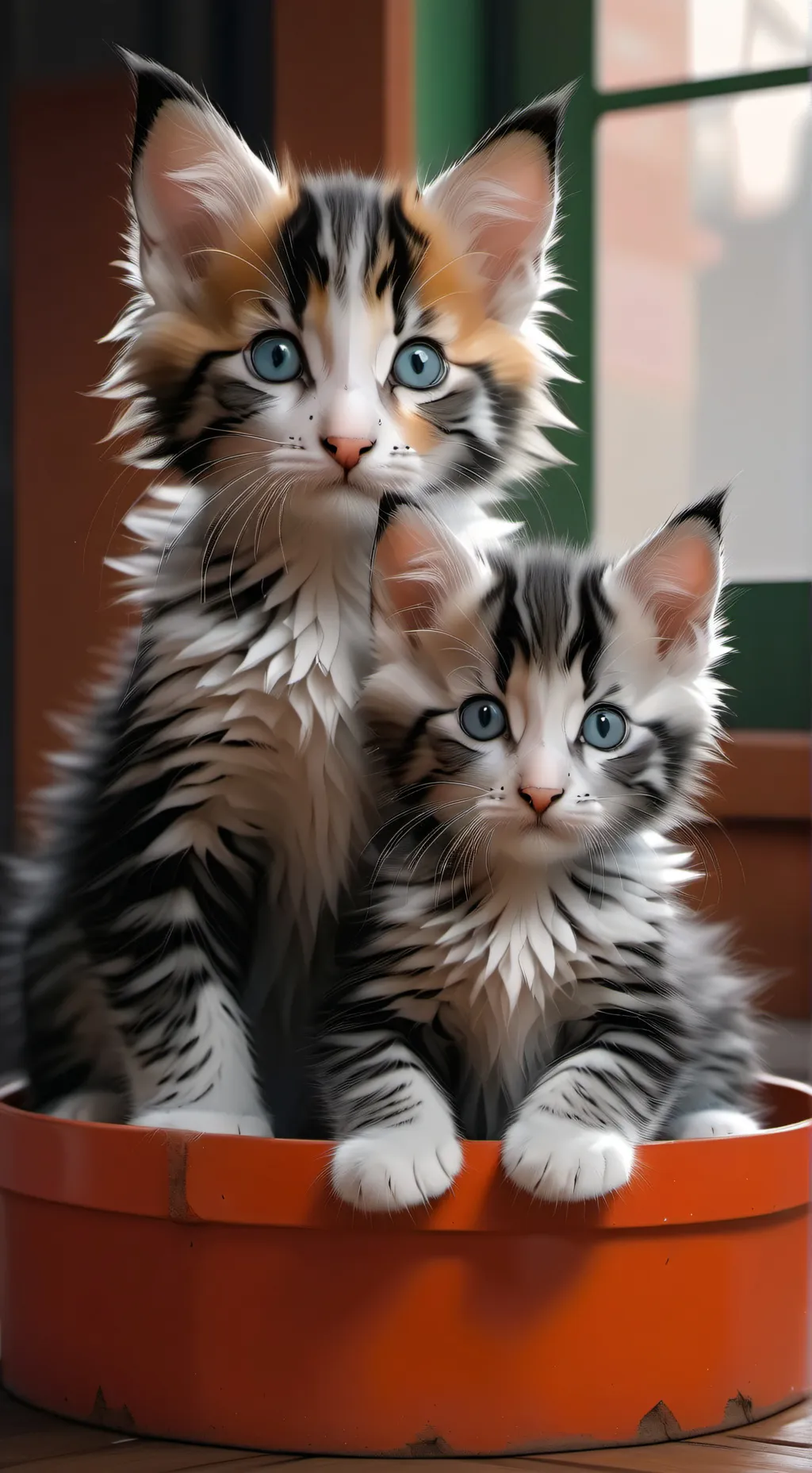 ai character: sister kittens background