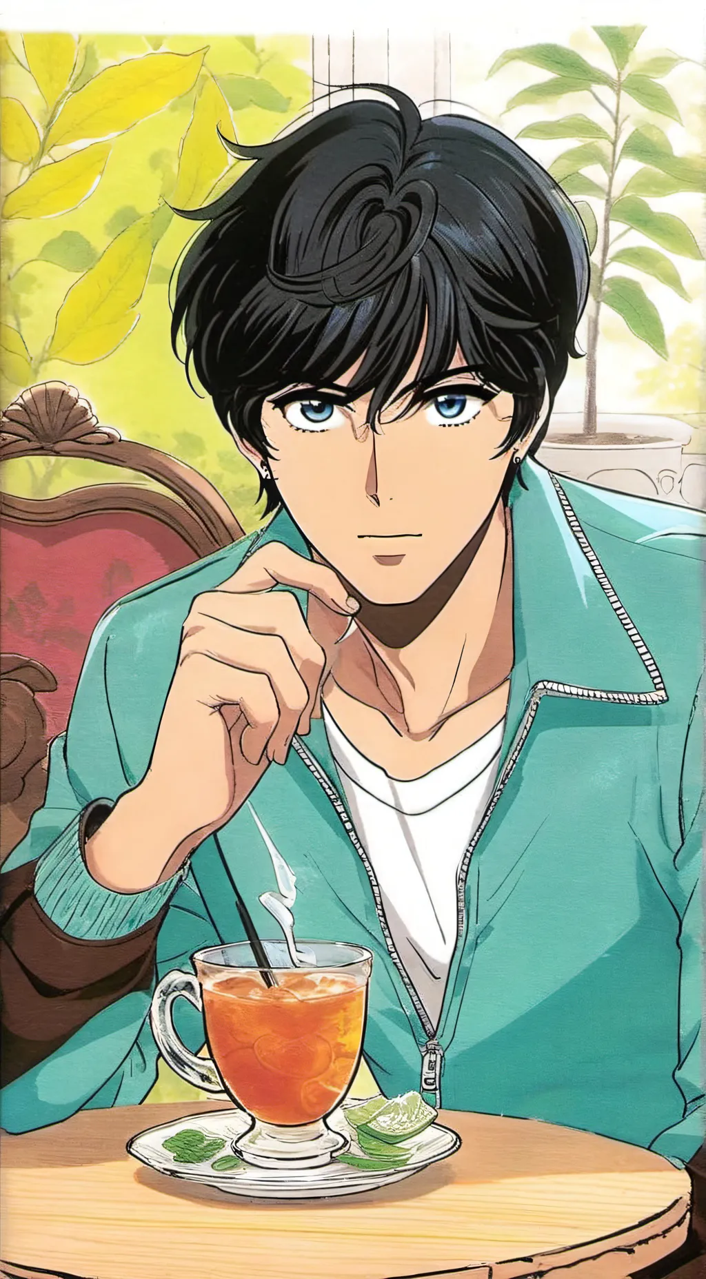 ai character: chill friend background