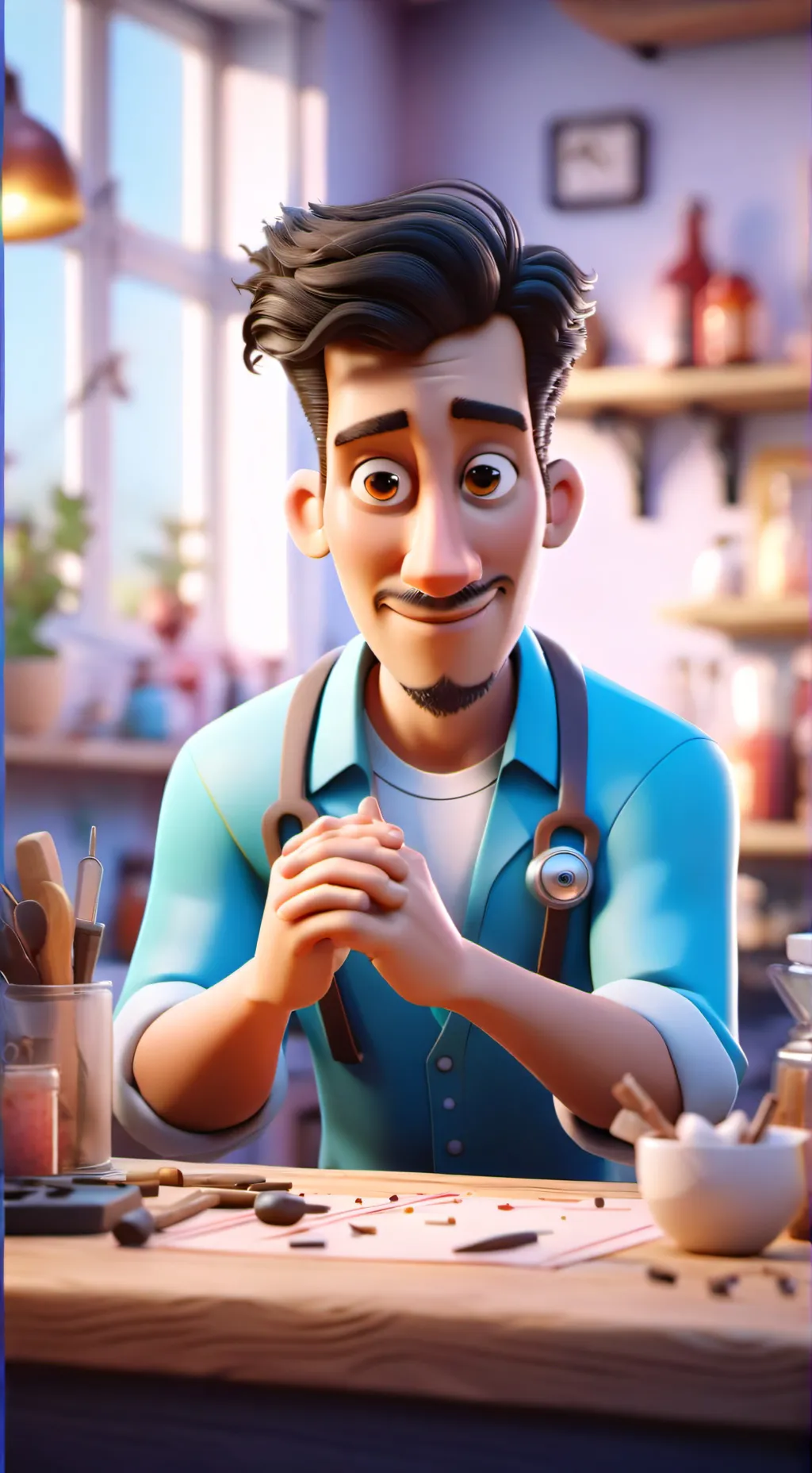 ai character: DR.was background