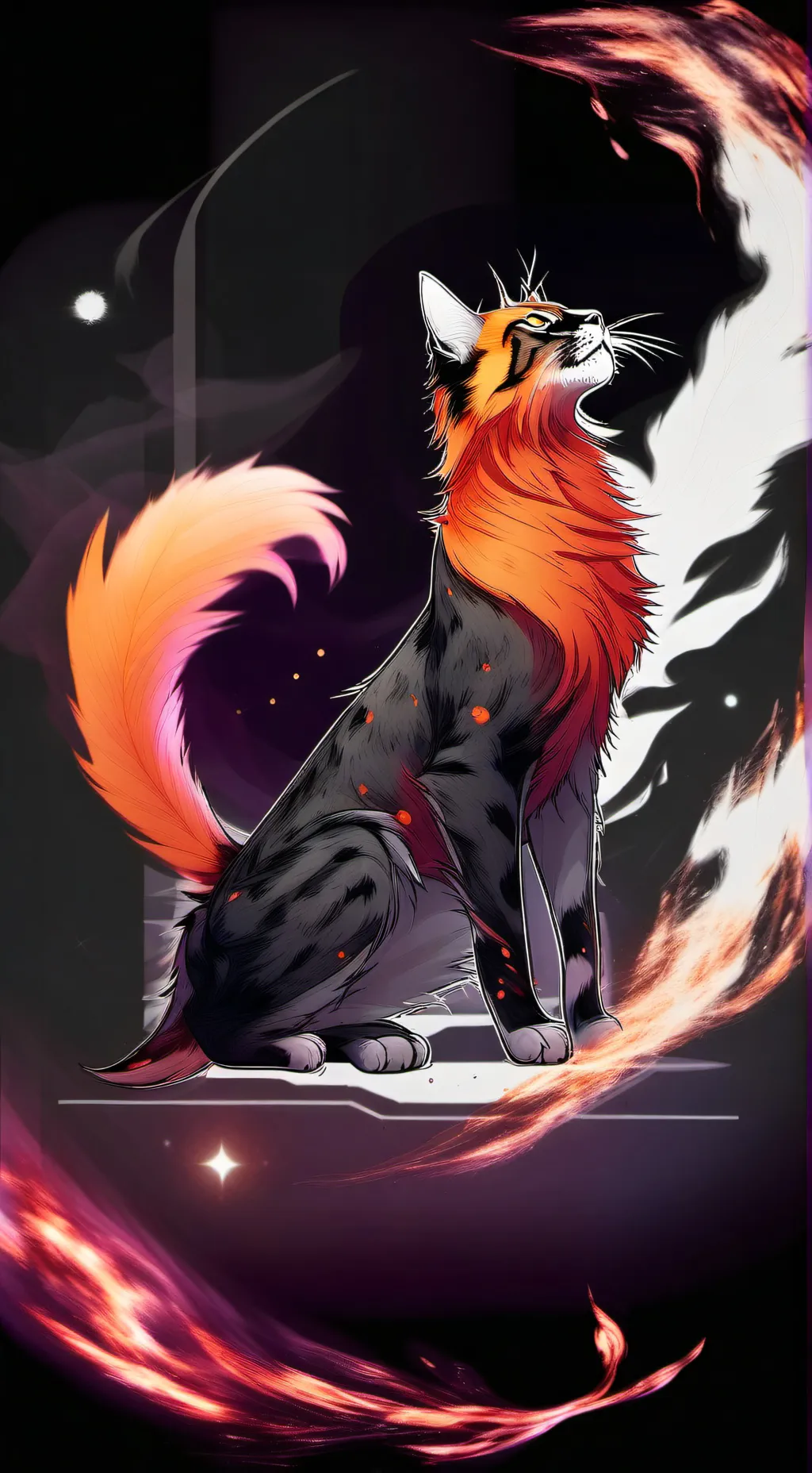 ai character: Aries cat! background