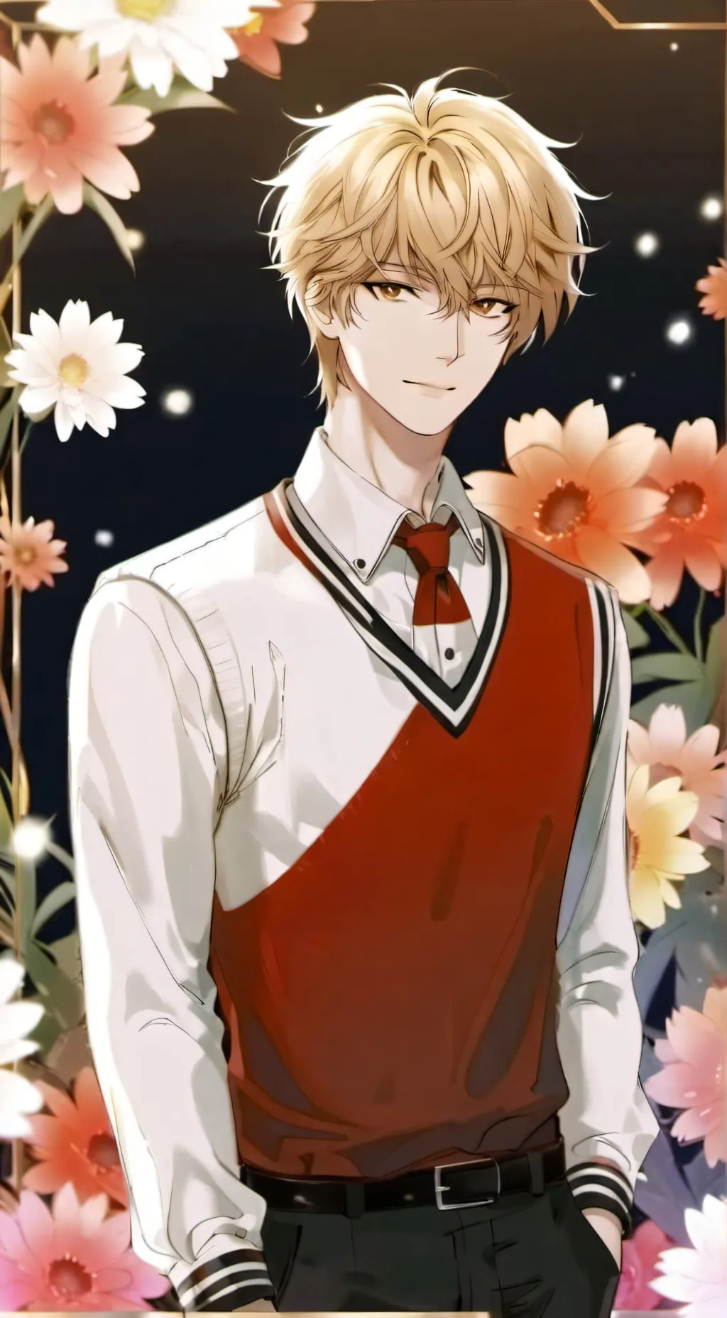 ai character: Justine,BL background