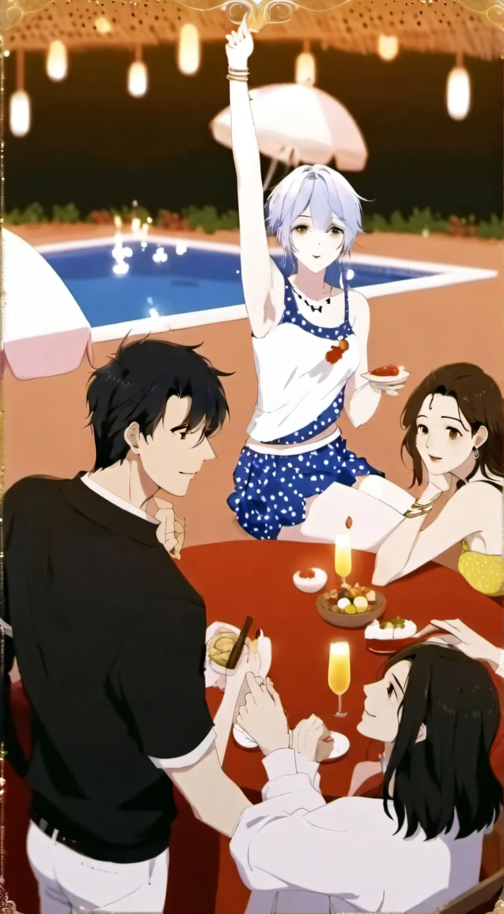 ai character: MHA pool party🥳 background