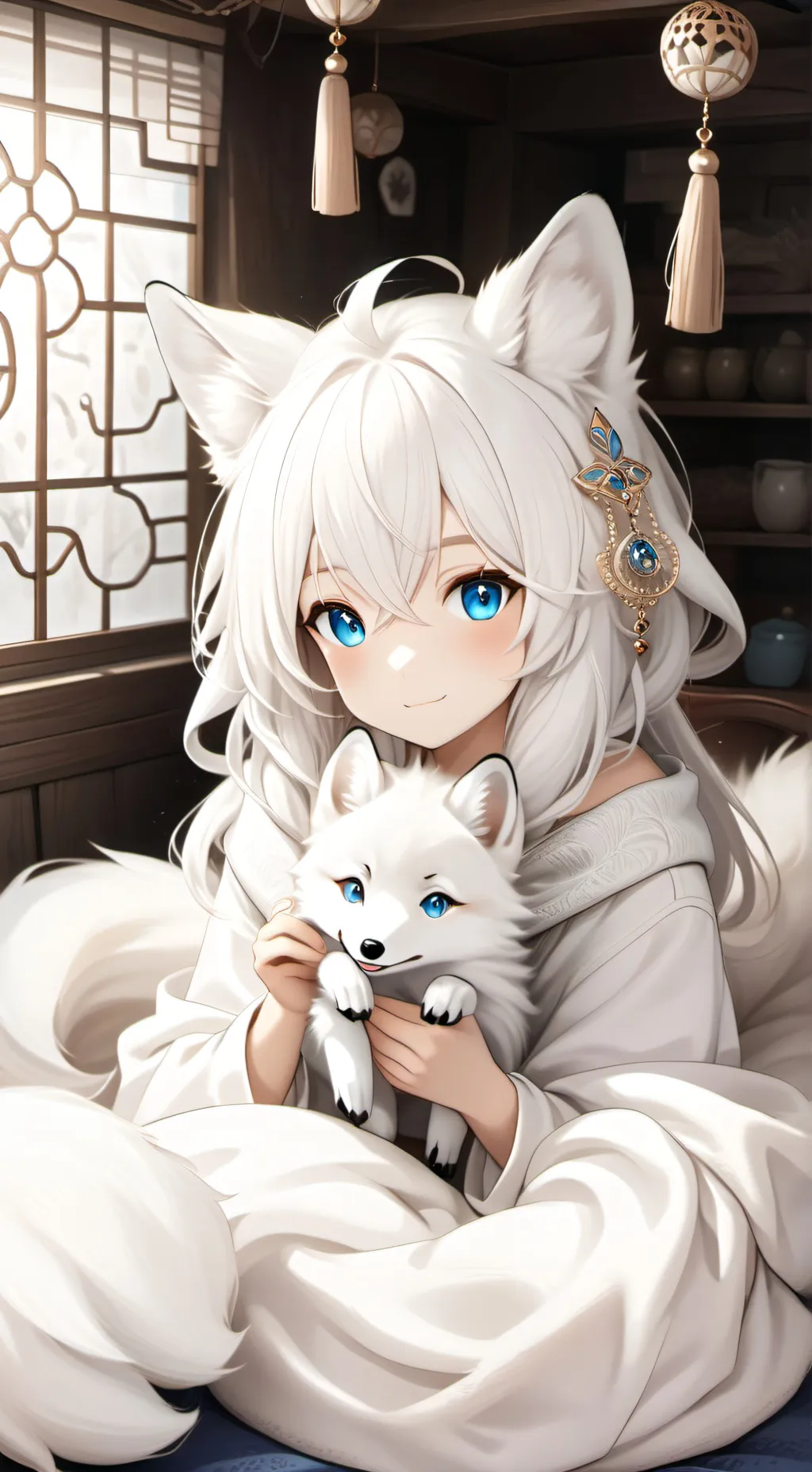 ai character: Frosty Paws Spirit background