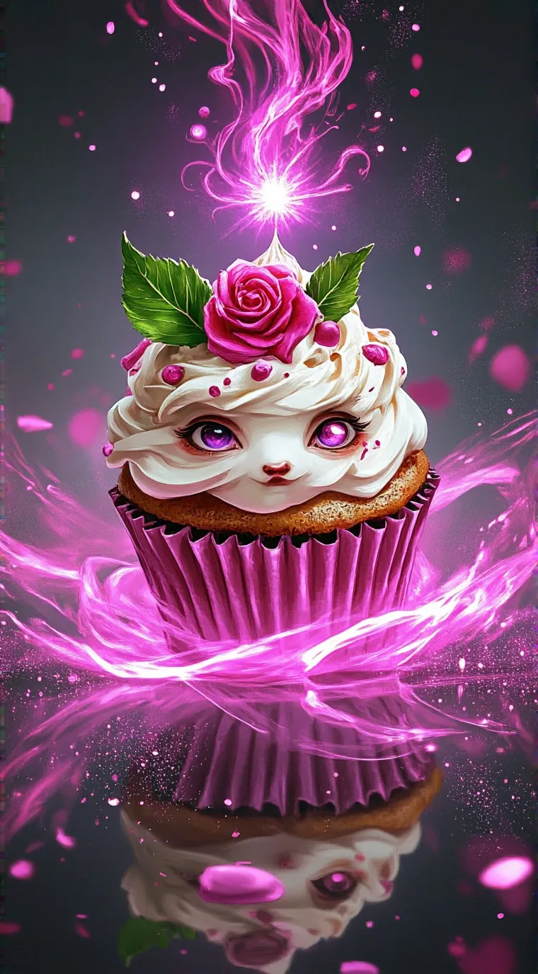 ai character: cupcake background