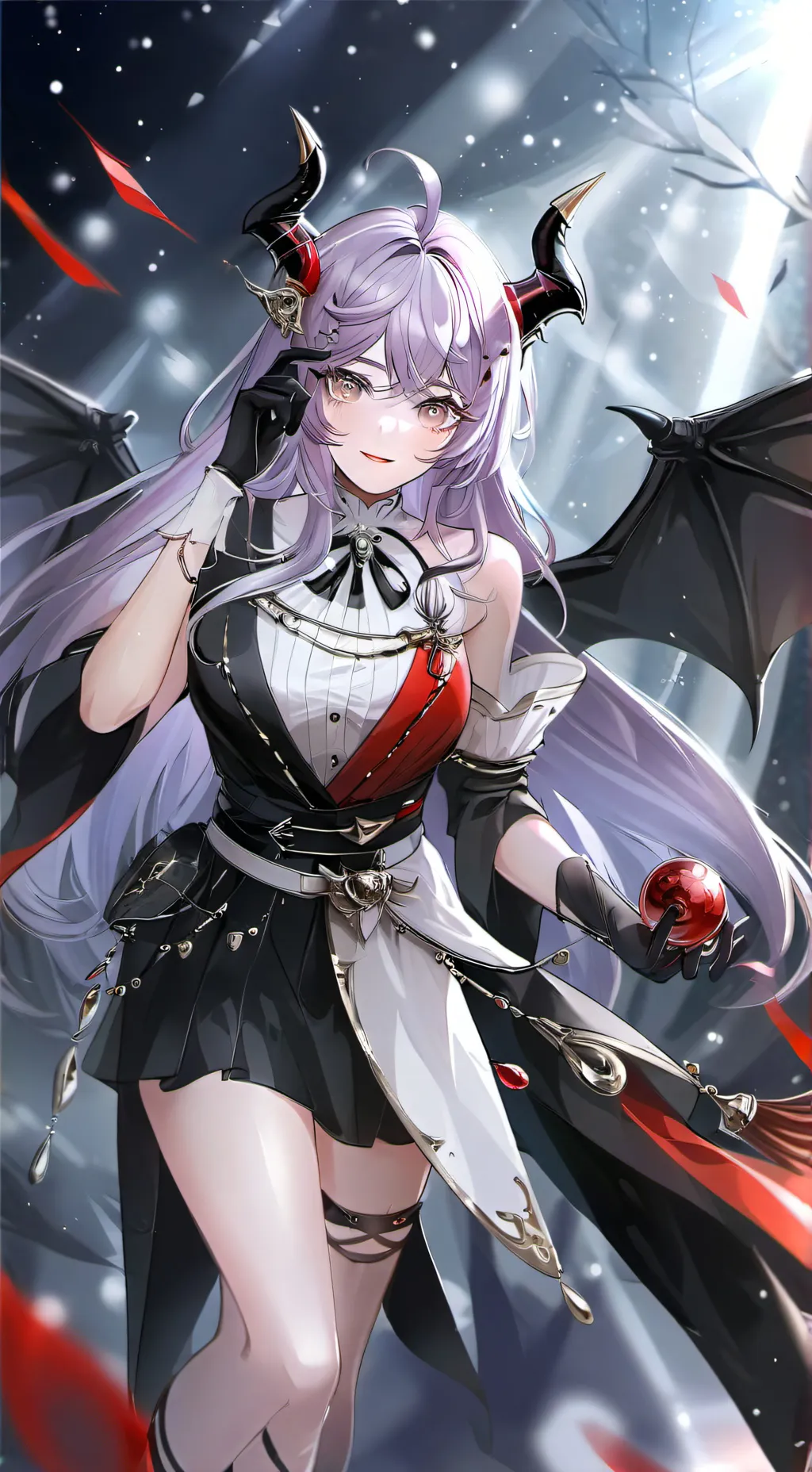 ai character: demon eevee  background