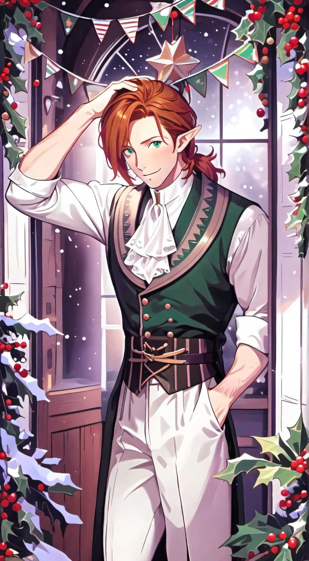 ai character: Cari (Christmas) background