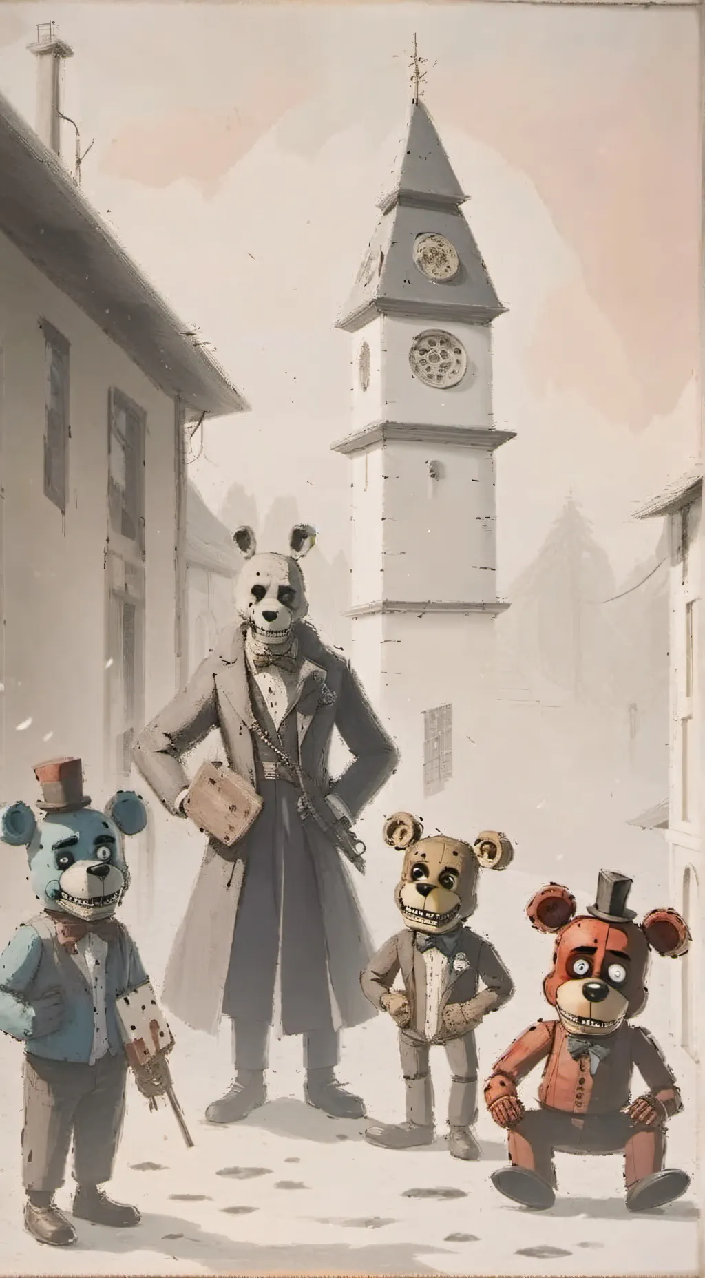 ai character: MHA x FNAF background