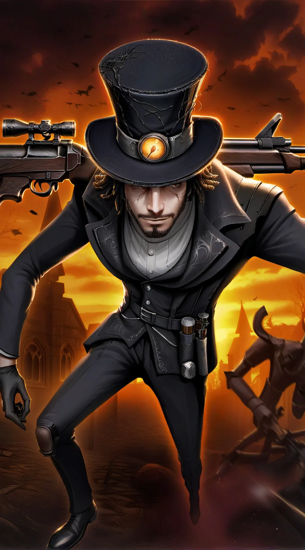 ai character: Father Devine  background