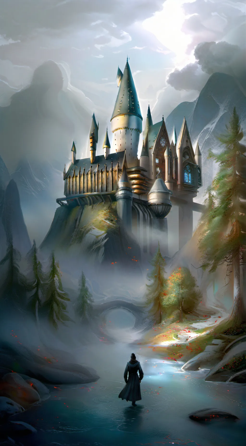 ai character: hp Christmas  background