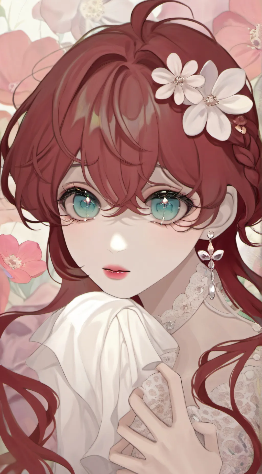 ai character: woman  background