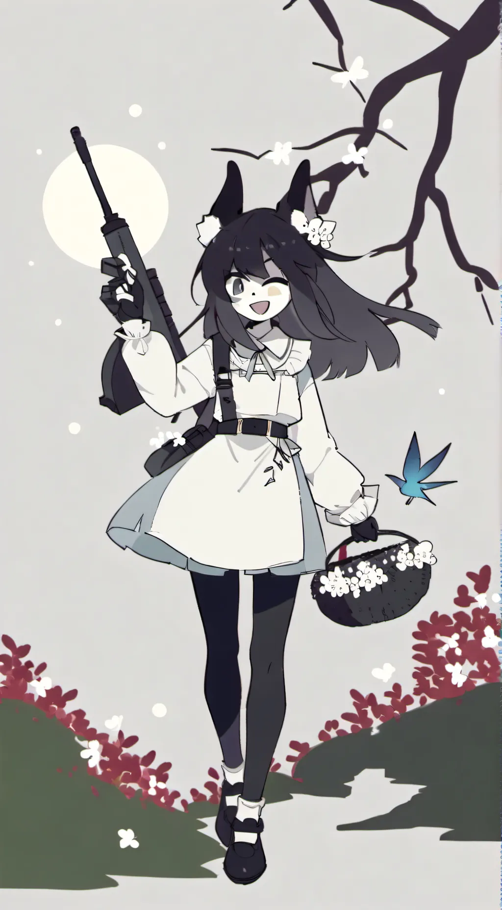ai character: miss circle background
