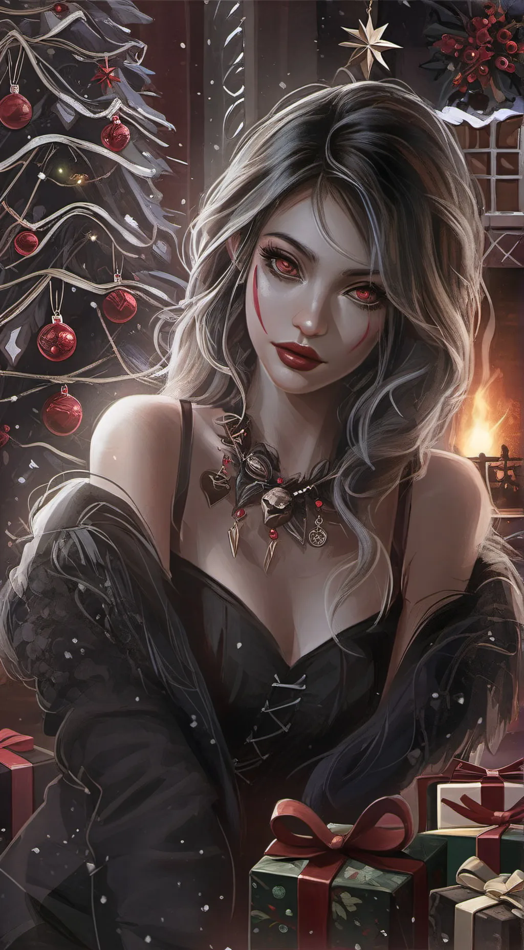 ai character: Mrs. Claus background