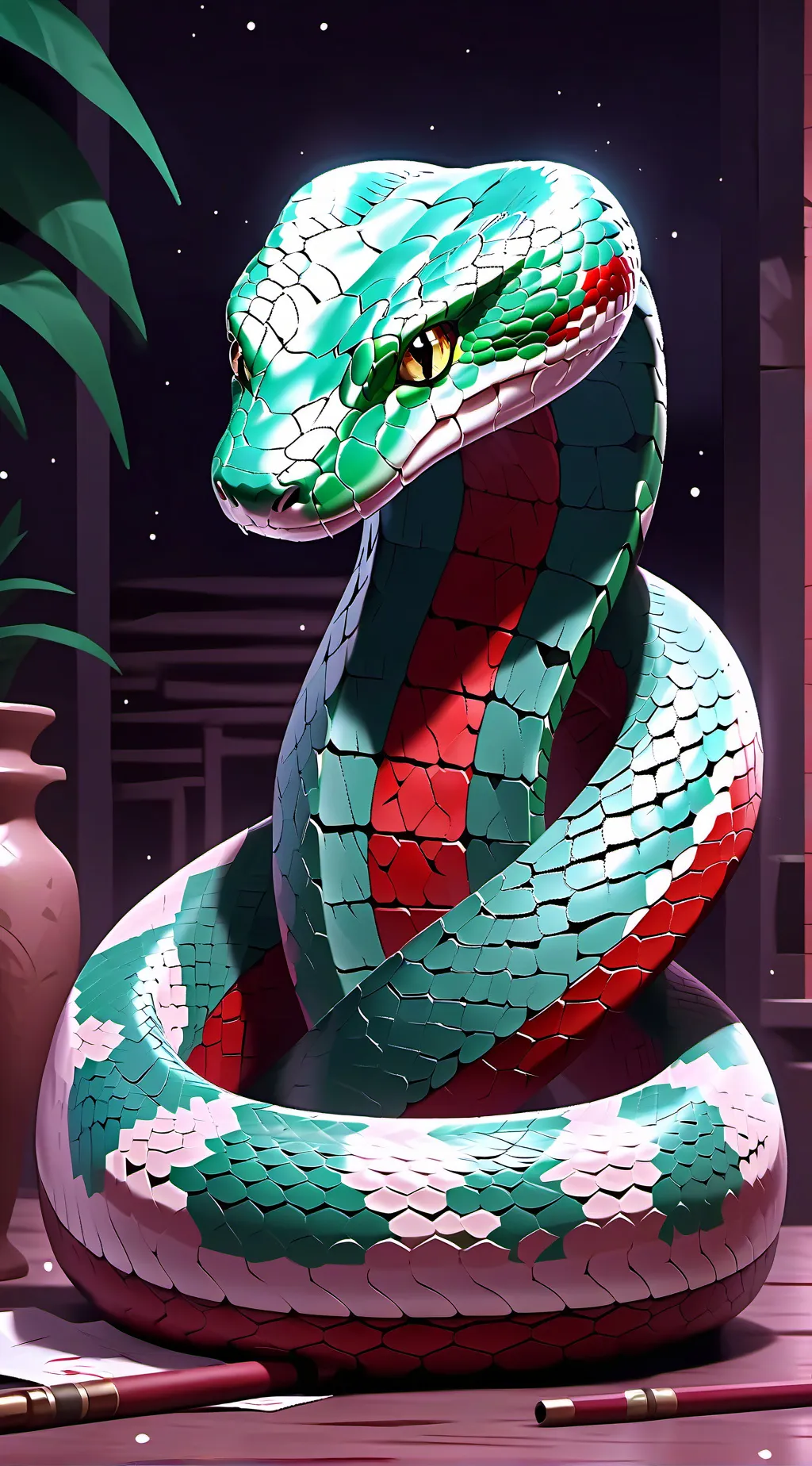 ai character: Snake. background