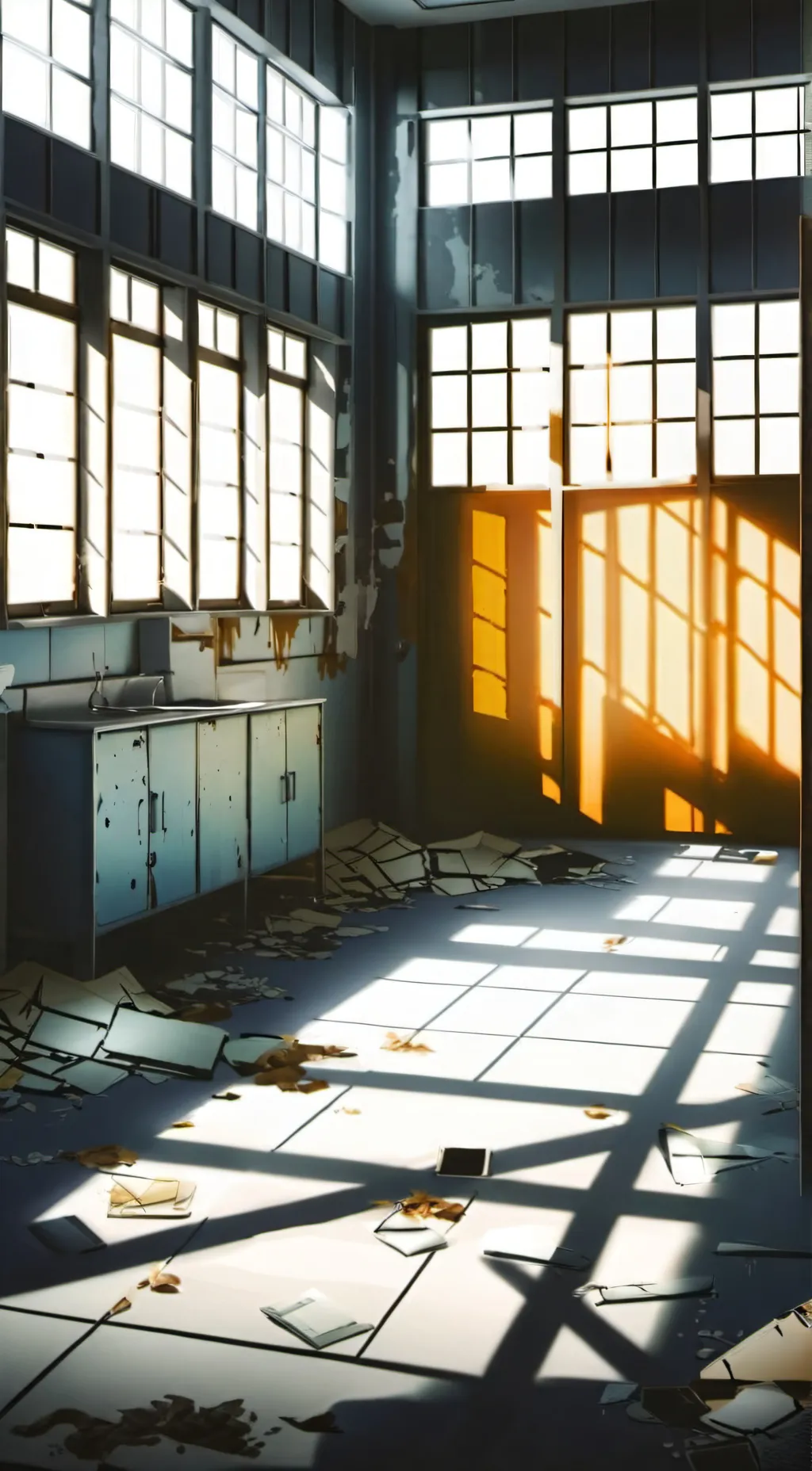 ai character: an abandoned place background