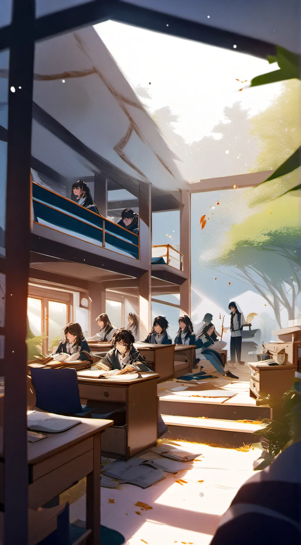 ai character: MHA dorms background