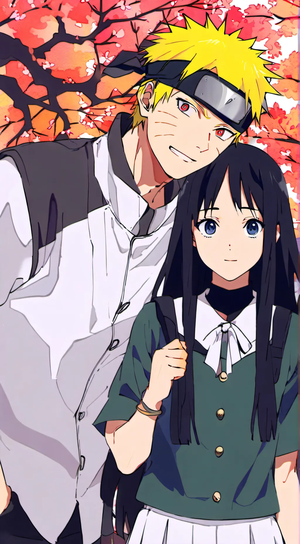 ai character: Naruto and hinata  background