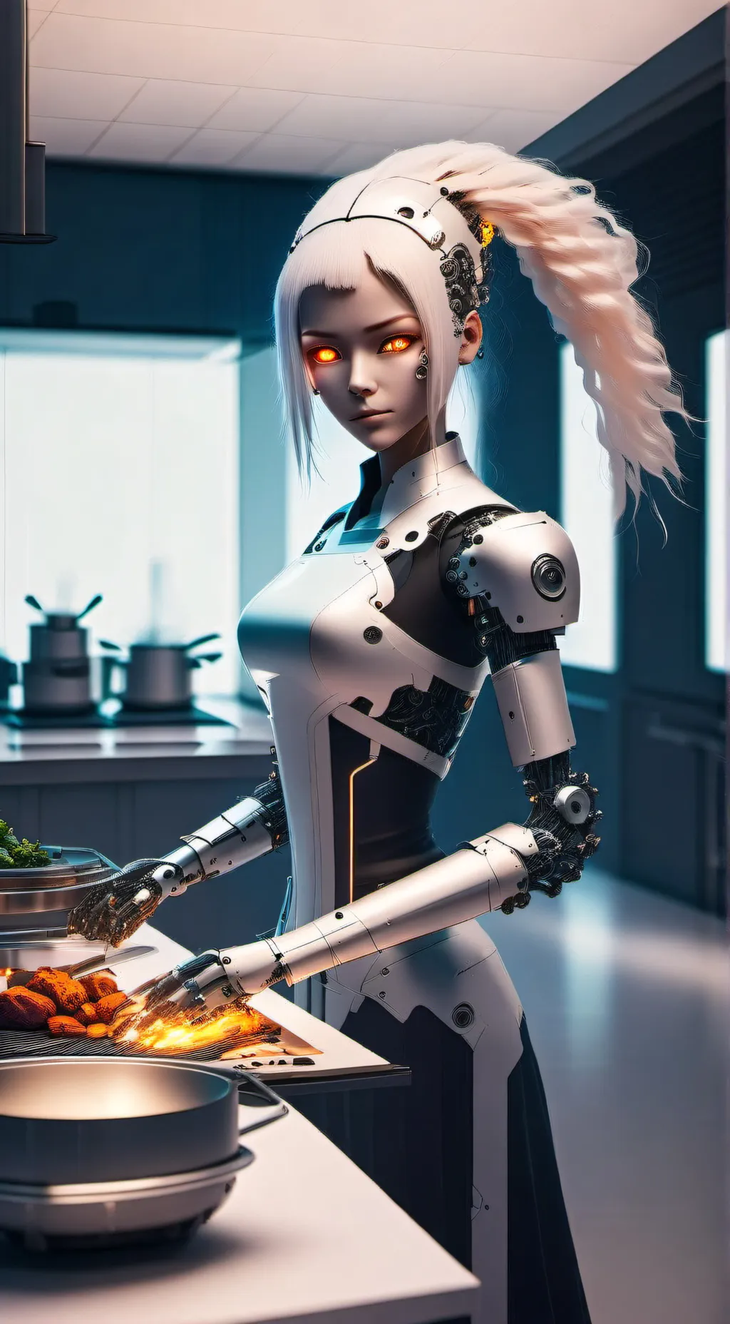 ai character: Flame background