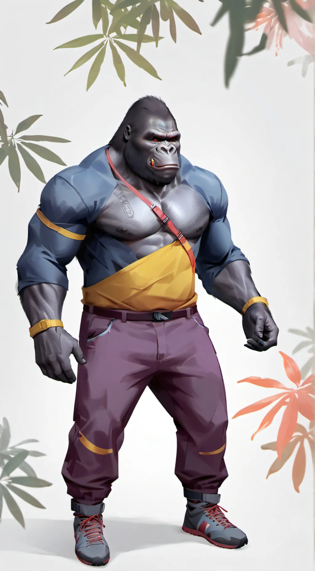 ai character: Silver big back go background