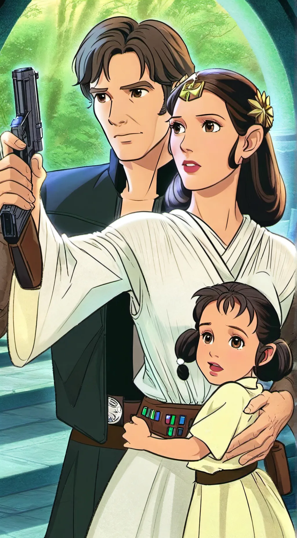 ai character: Leia han solo  background