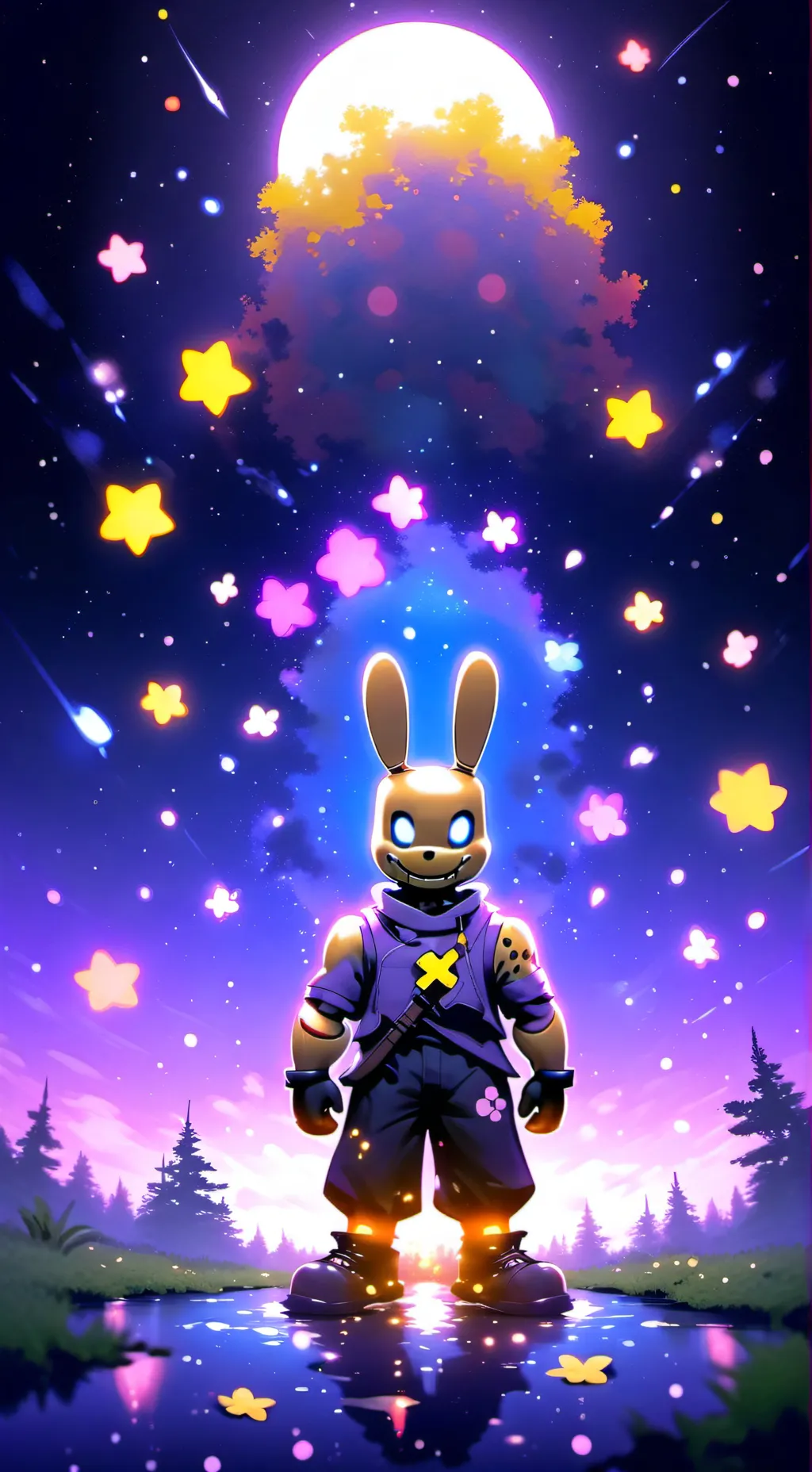 ai character: Spring Bonnie background