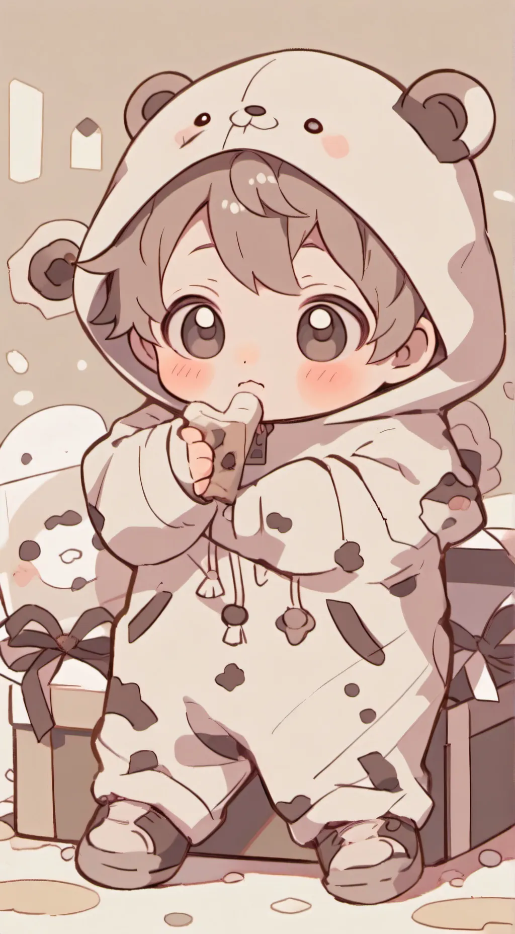 ai character: tiny and poor baby background
