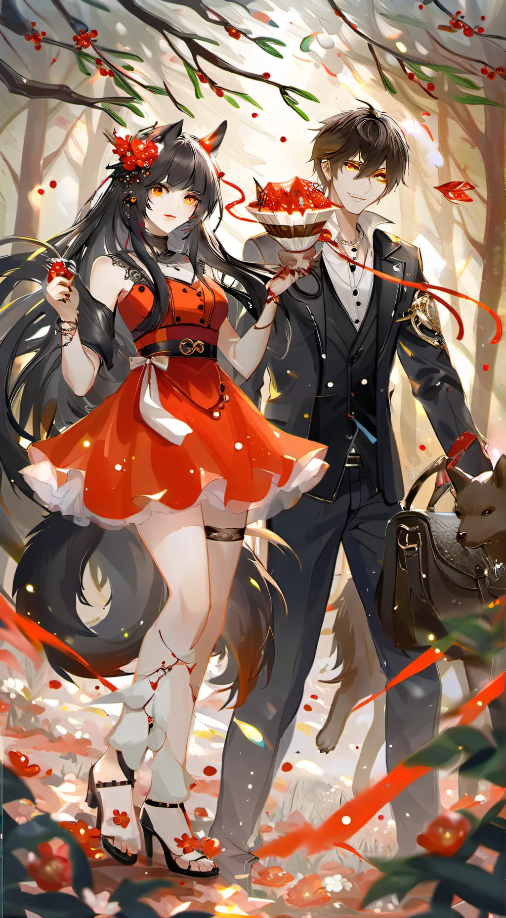 ai character: vampire and wolf background