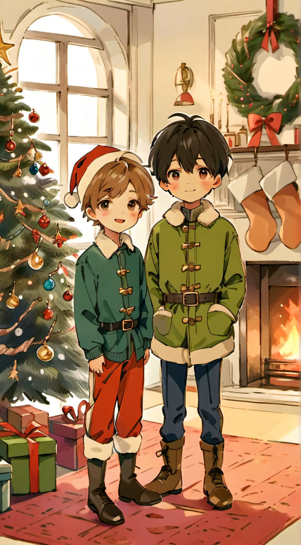 ai character: 👦John and simon🧒 background