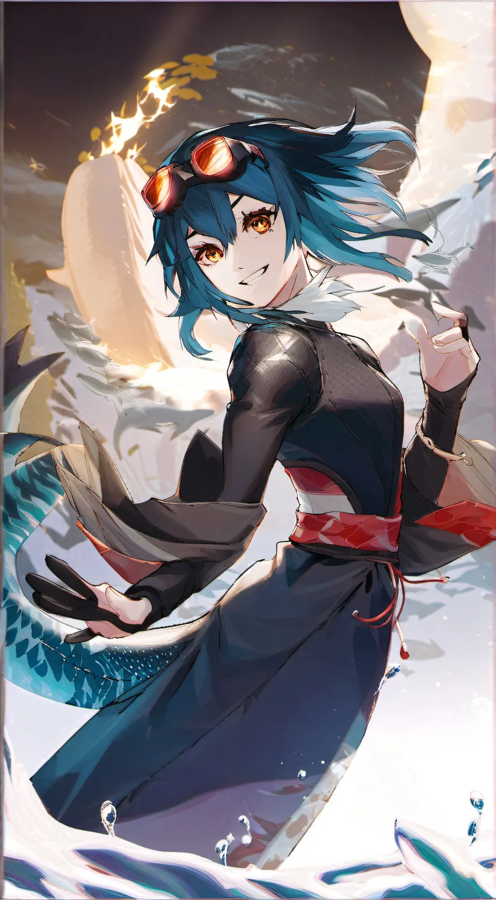ai character: Aqua background