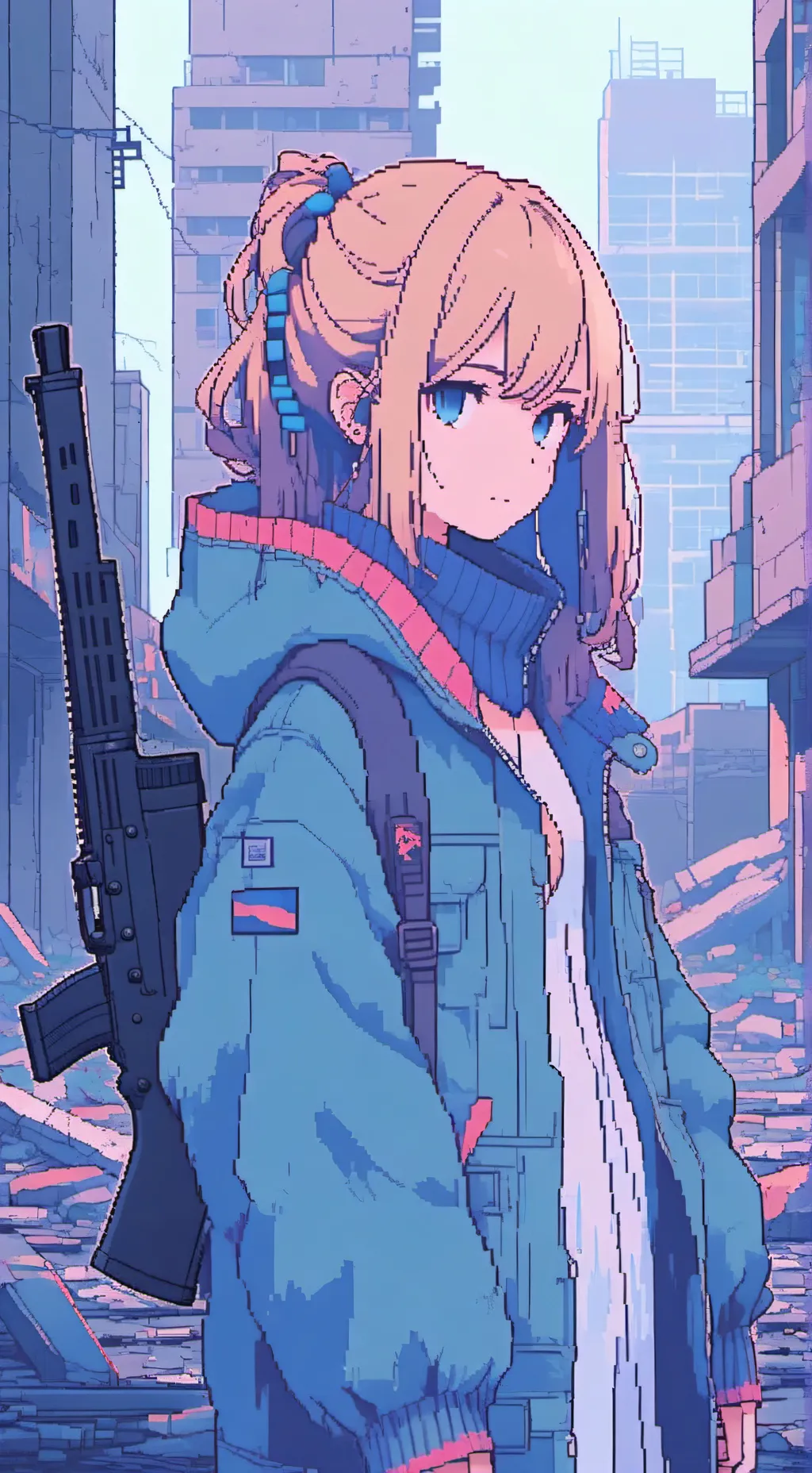 ai character: Amid tebings background