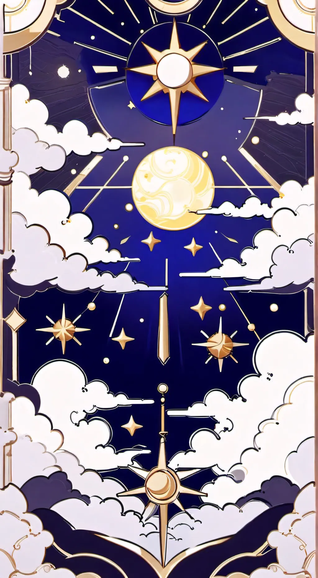 ai character: female sun & moon background