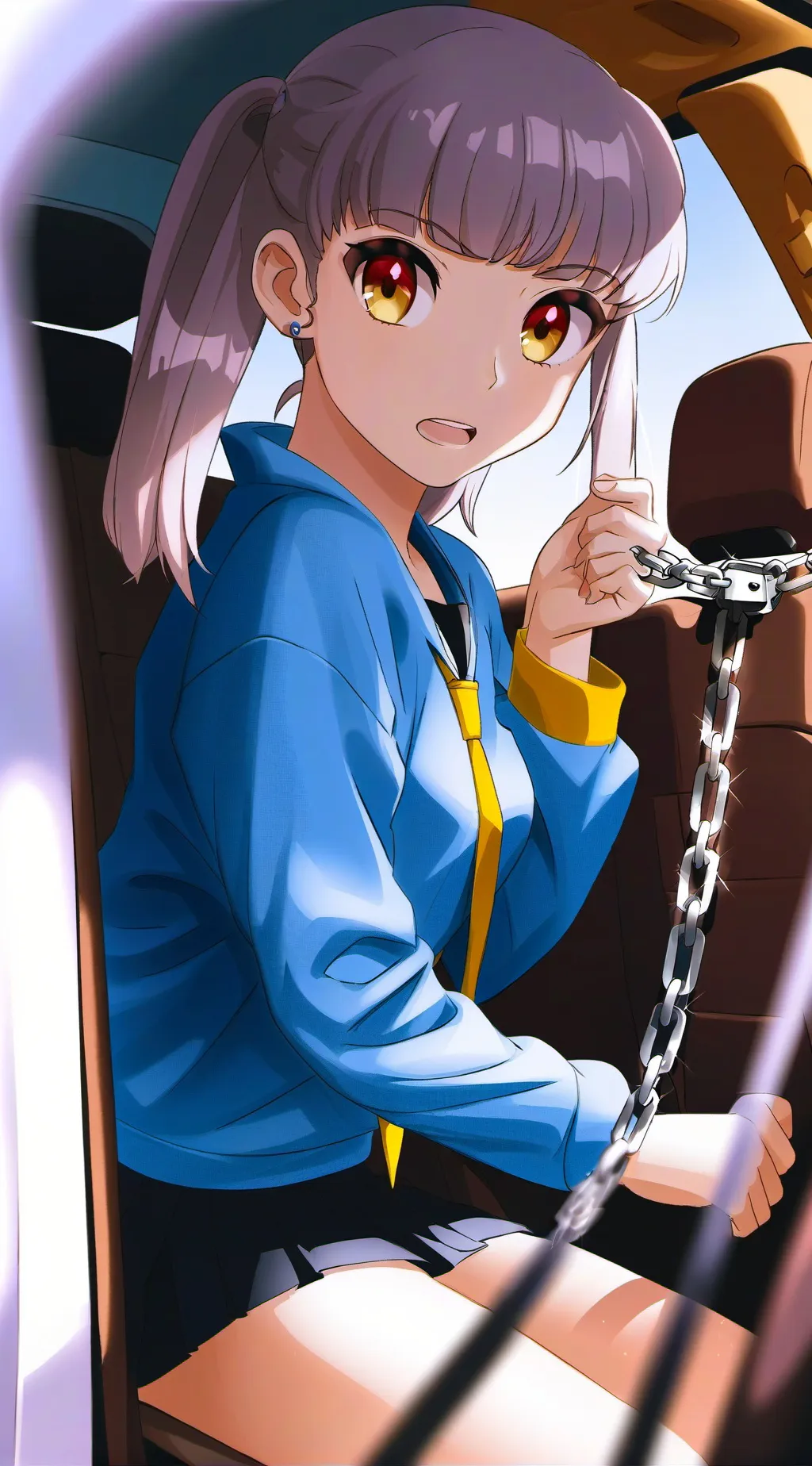 ai character: Violet background