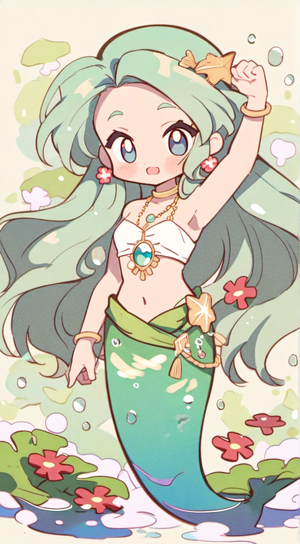 ai character: Mermaid Minato background