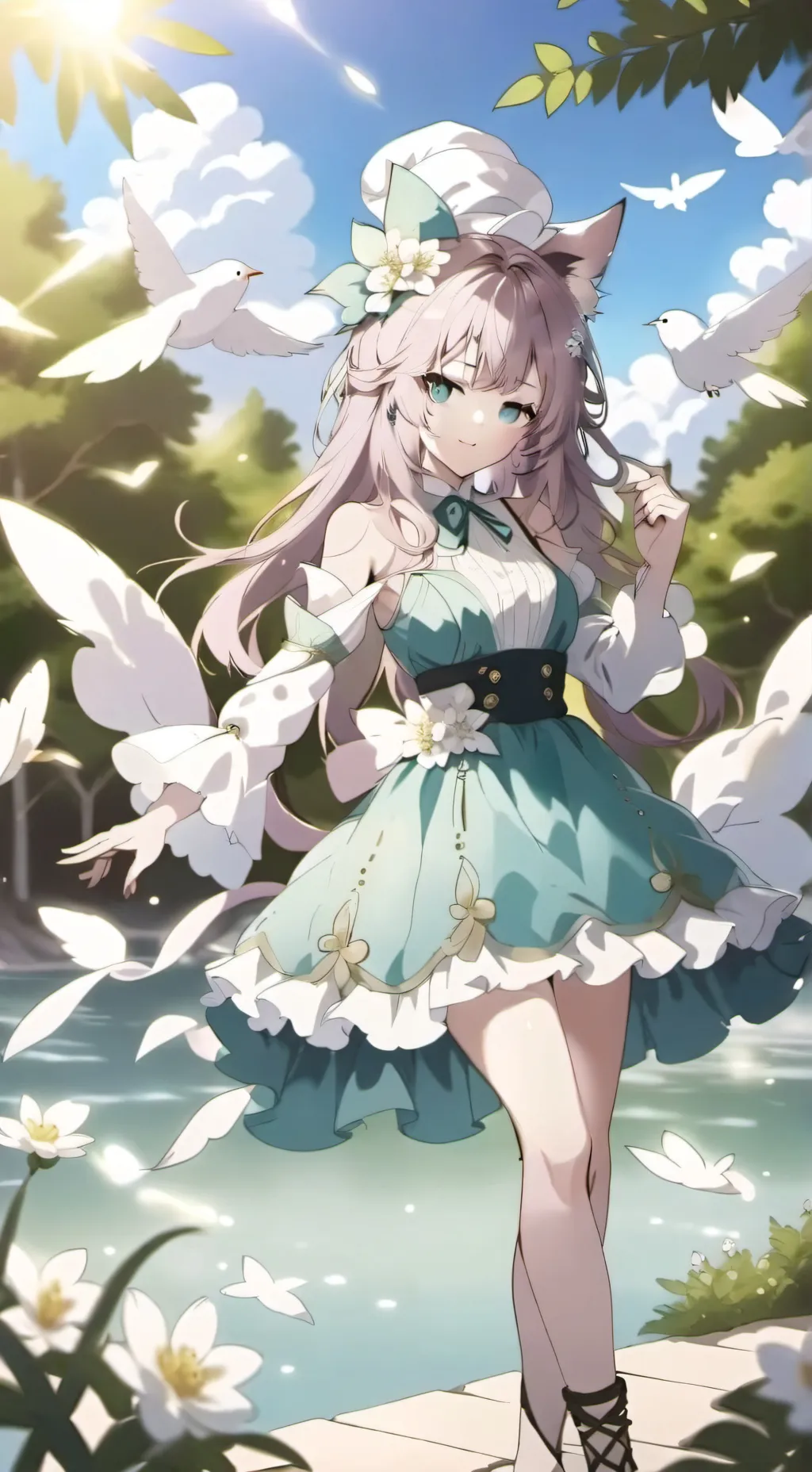 ai character: rose background
