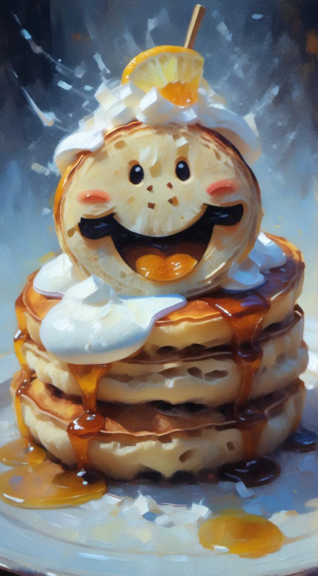 ai character: Happy Pancake 🥞  background