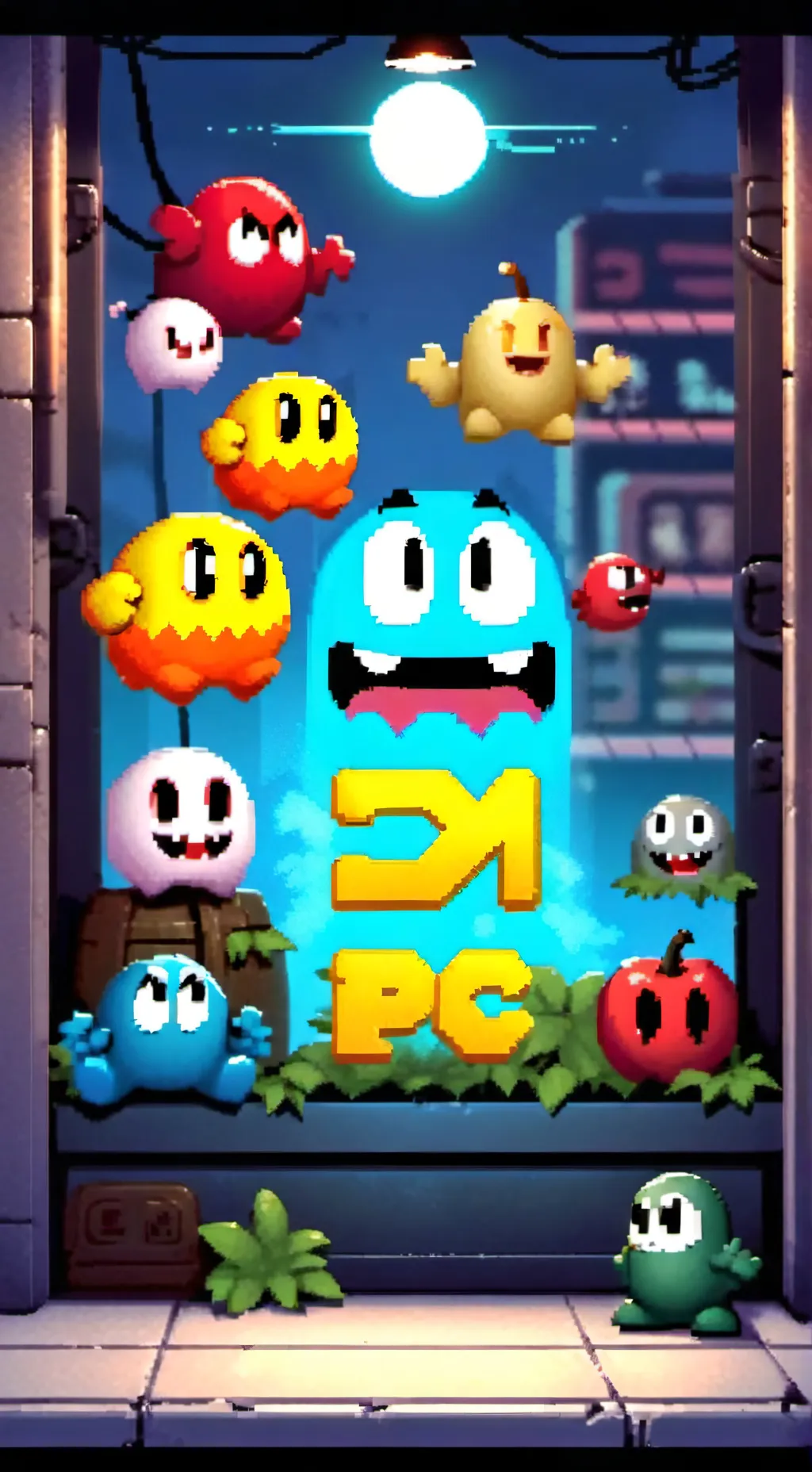 ai character: pac-man 1982 background