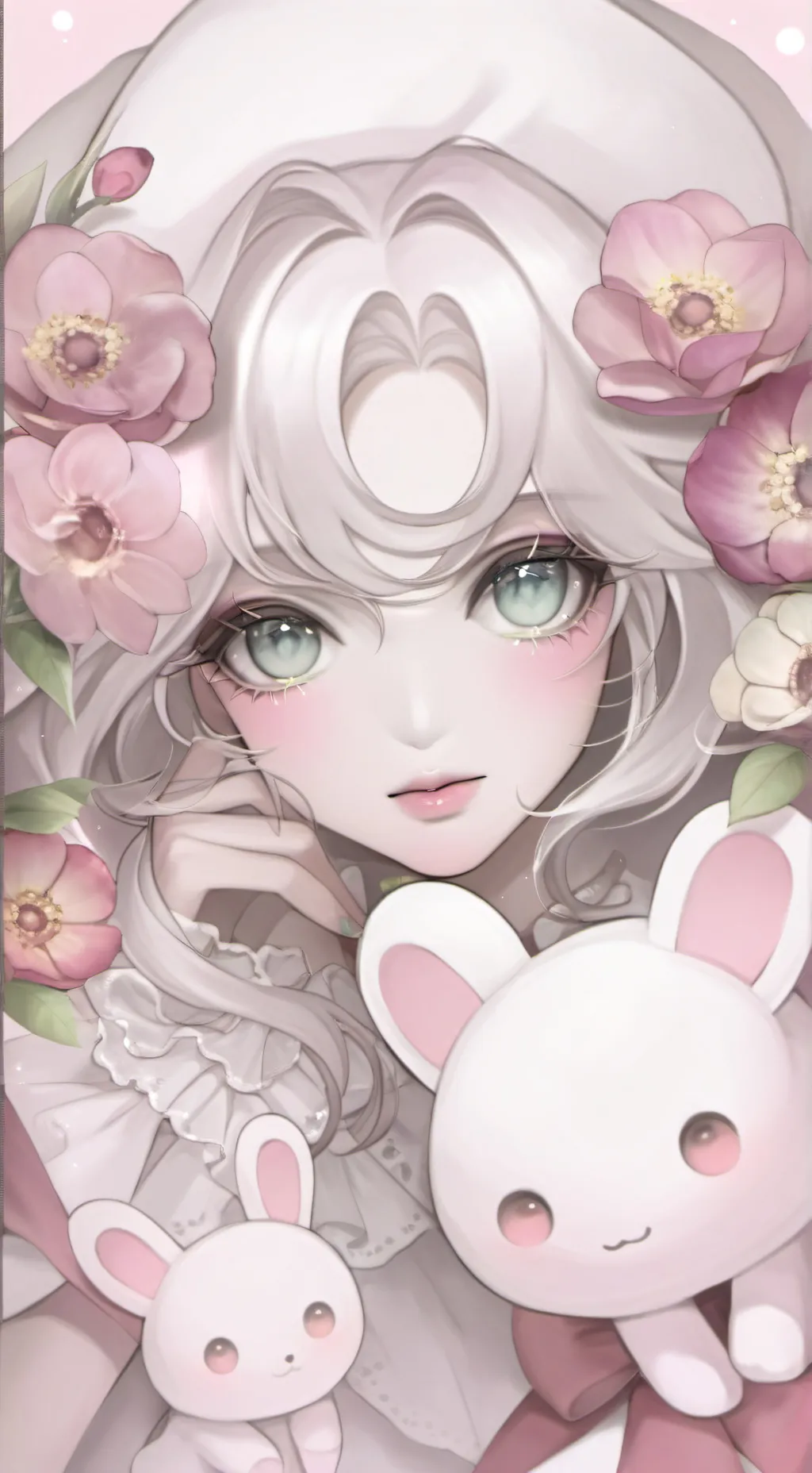 ai character: Flower background