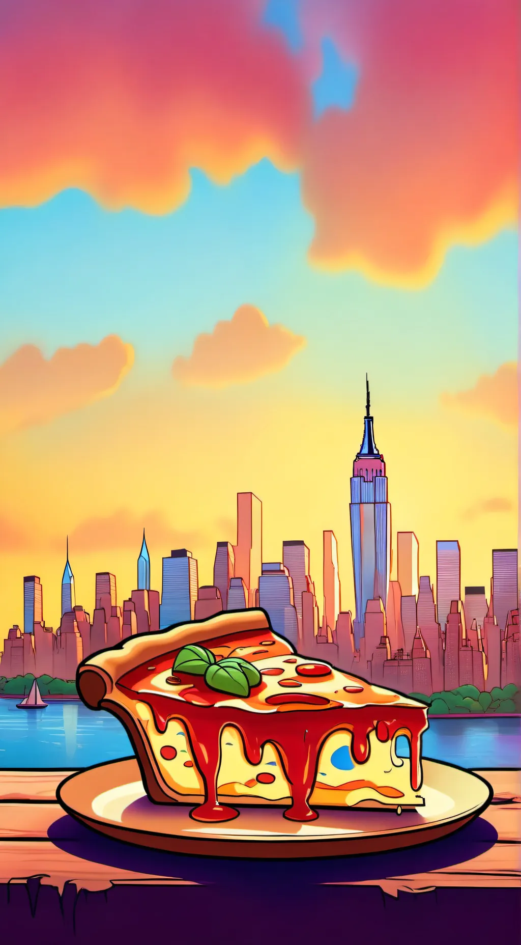 ai character: New york city background
