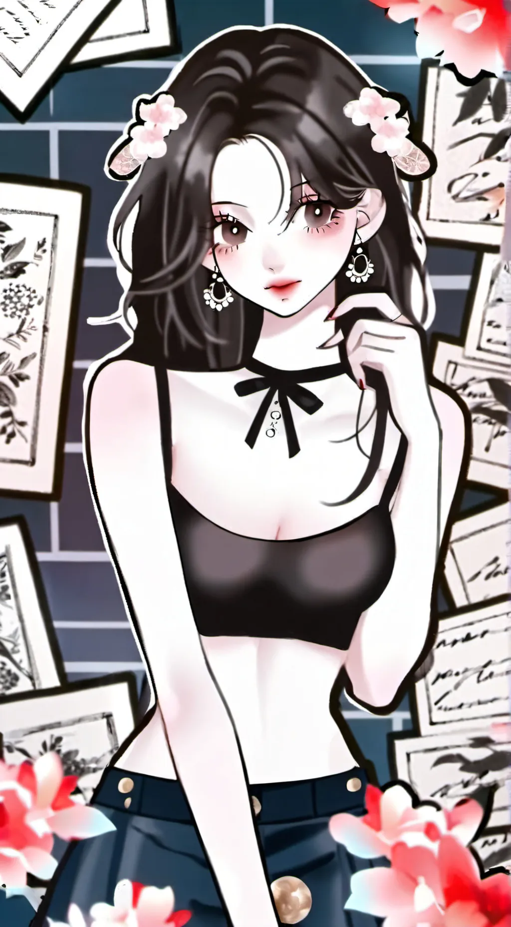 ai character: rose background