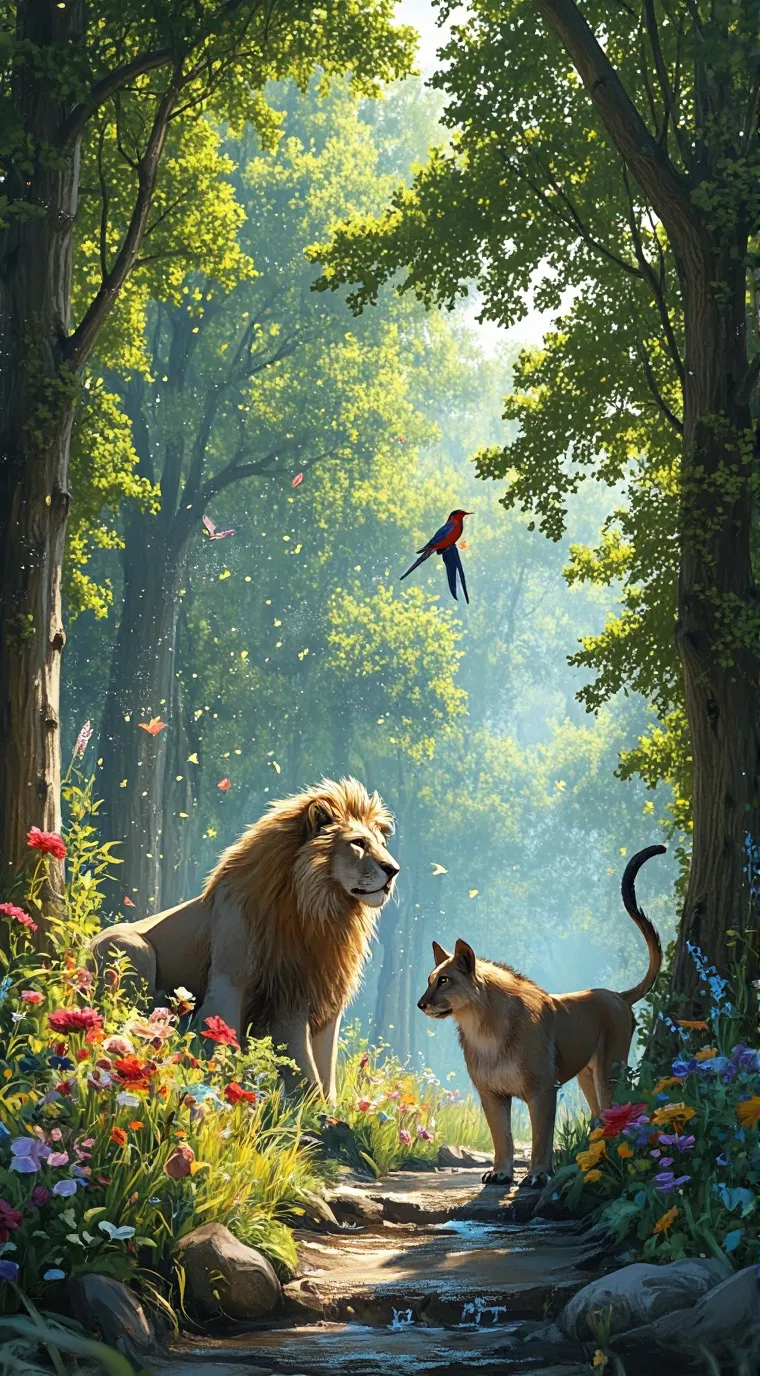 ai character: Lion King  background