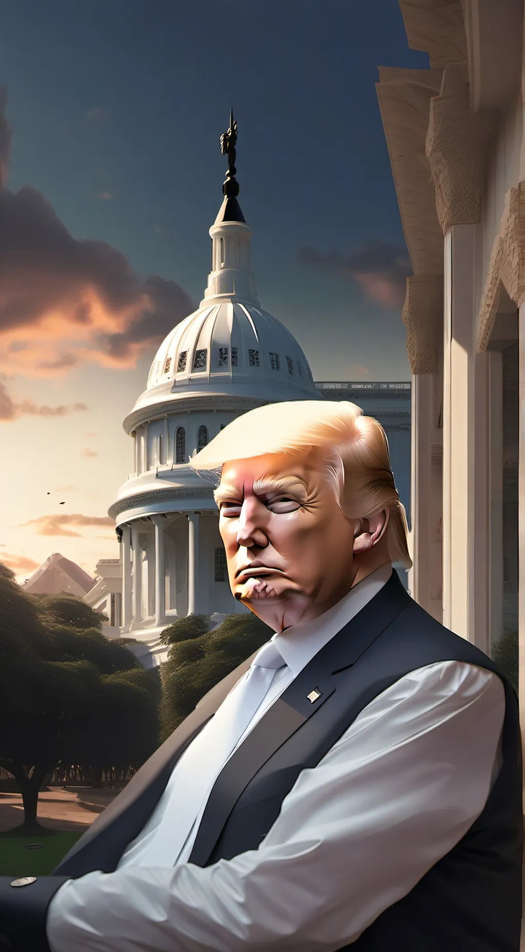 ai character: Donald Trump  background