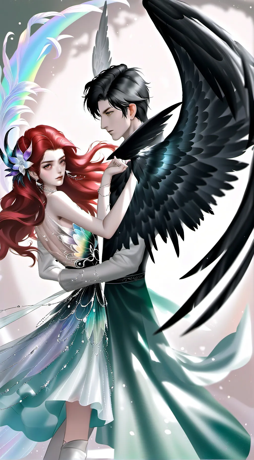 ai character: Angel and devil background