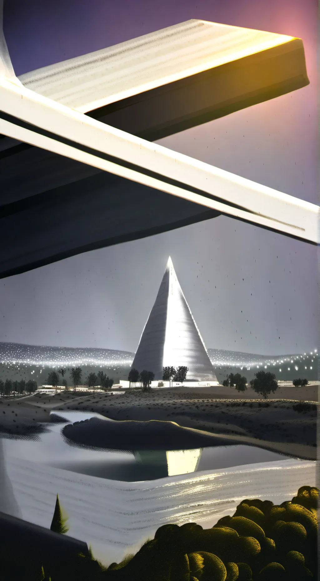 ai character: Black pyramid ￼￼ background
