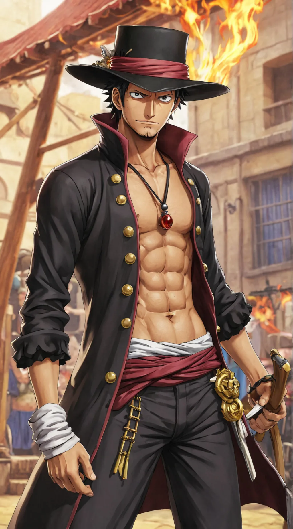 ai character: Dracule mihawk  background